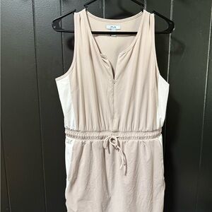 FLX Beige Sleeveless Dress with Drawstring Waist